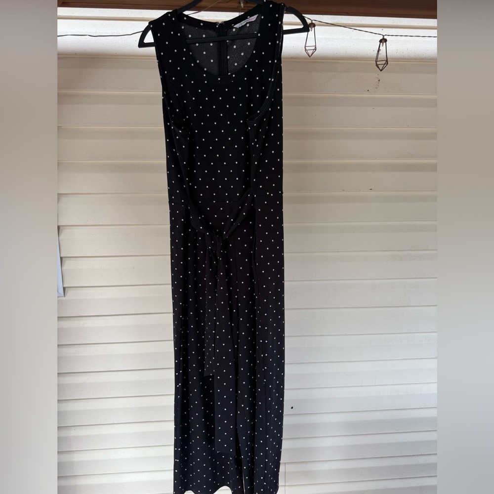 Black Polka Dot Sleeveless Jumpsuit